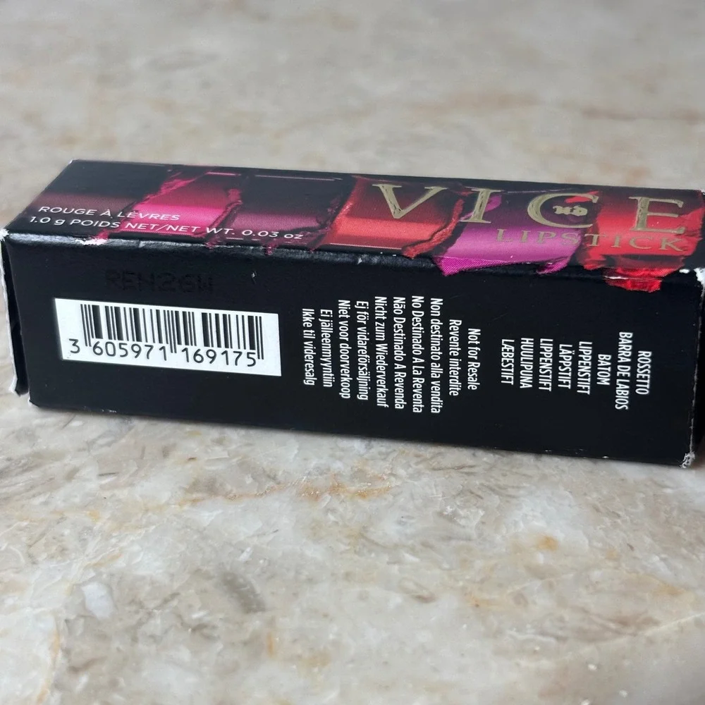 Urban Decay Vice Lipstick 1.0g Big Bang Pink Metallized Glitter Travel Size